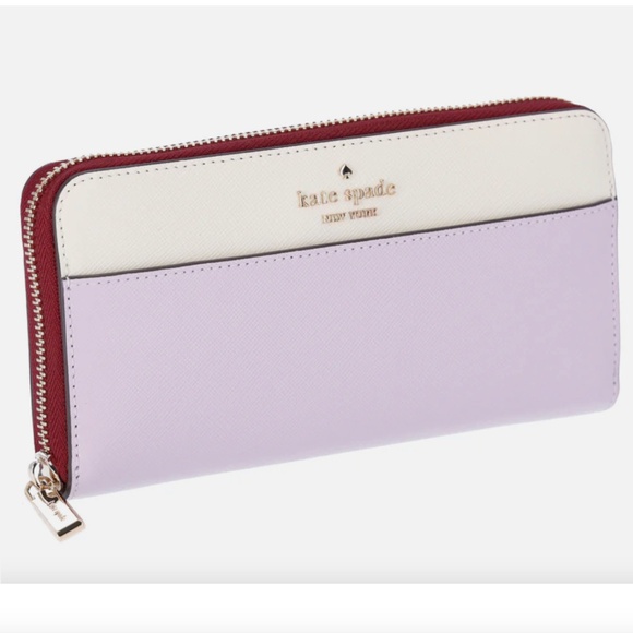 NWT NEW Kate Spade Madison Leather Large Continental Zip Wallet Lilac Moon KC509 - Picture 1 of 8